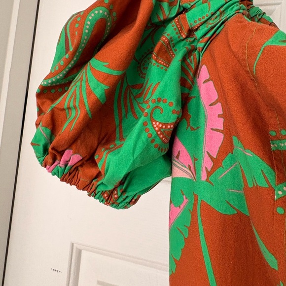 Maeve by Anthropilogie Green and Brown Floral Dress Sz 12 - Picture 2 of 5